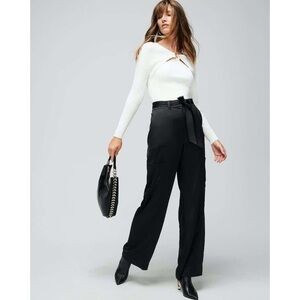 White House Black Market Belted Utility Wide Leg Trouser